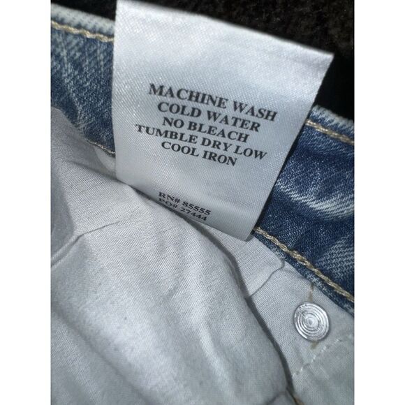 Daze Womens Go Getter High Rise Flare Jeans 24 Blue Light Wash Distressed - Picture 9 of 9